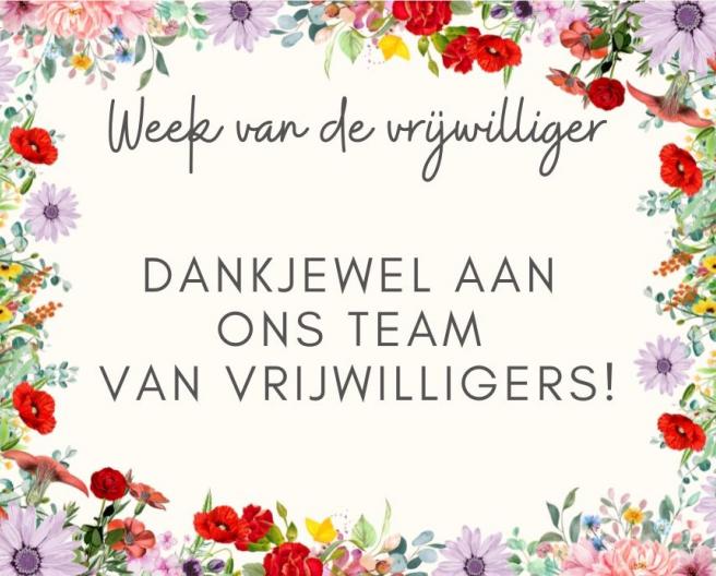 bedankt vrijwilligers